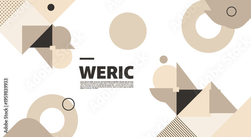 Geometric shapes in beige tones.