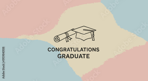 Graduation Cap and Rolled Diploma.