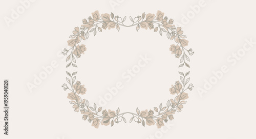 Wreath made of leaves and flowers.