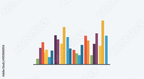 Flat minimalist illustration of corporate revenue consistency