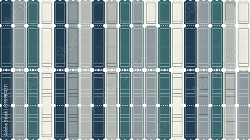 A colorful plaid pattern with various shades of blue and green isolated on transparent background