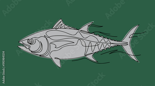 Detailed drawing of a fish.