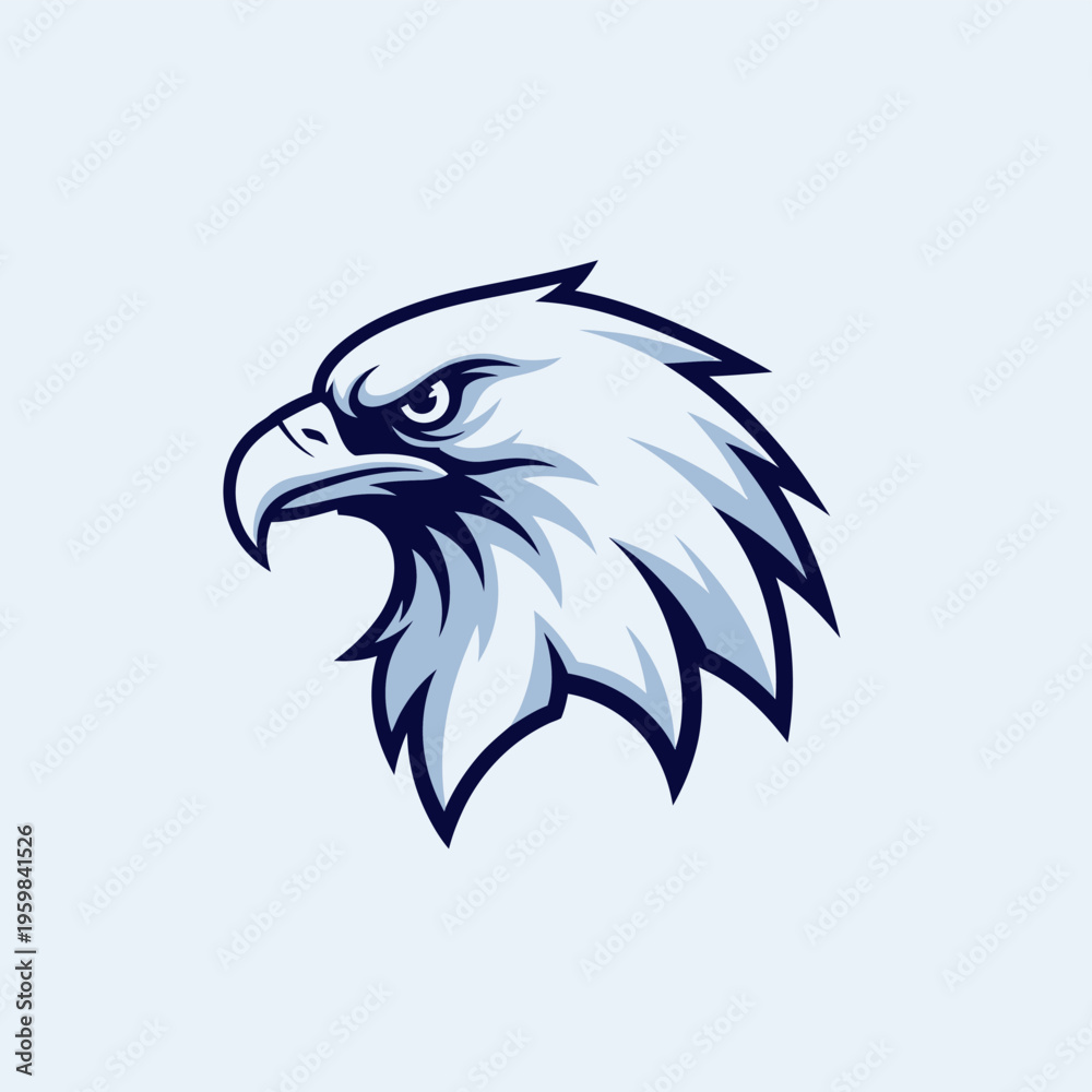 Fototapeta premium Majestic Eagle Head Mascot Logo Design Illustration.