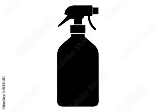 Cleaning Spray Bottle Silhouette Vector, Household Detergent Spray Silhouette