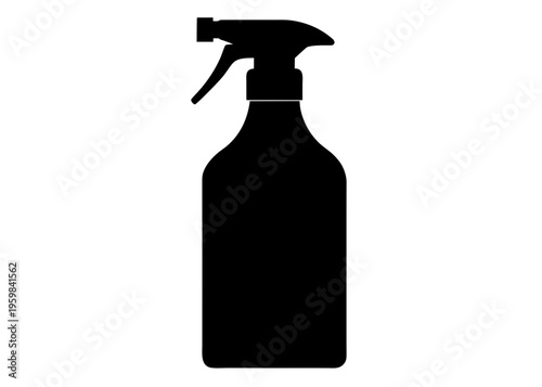 Cleaning Spray Bottle Silhouette Vector, Household Detergent Spray Silhouette
