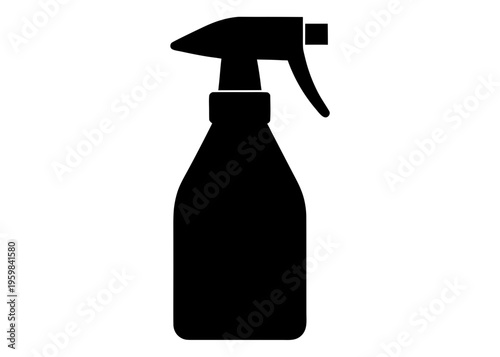 Cleaning Spray Bottle Silhouette Vector, Household Detergent Spray Silhouette