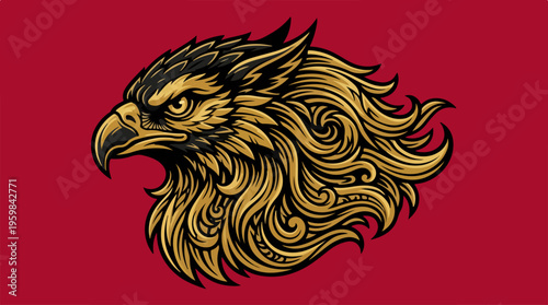 Golden Eagle Head Illustration.