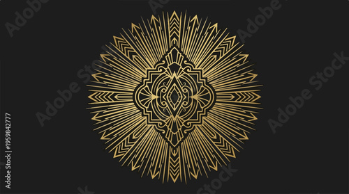 Golden Mandala Design Element.