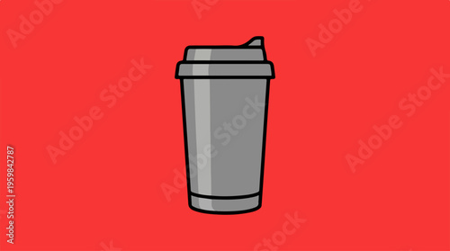 Gray Disposable Coffee Cup.