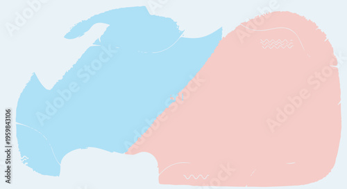 Blue and pink abstract shapes.