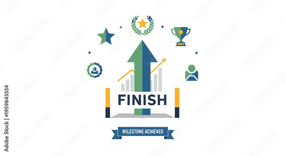 Fototapeta premium Finish Success Achievement Goal Concept.
