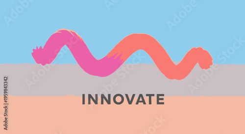 Innovation Concept with Wavy Lines Design.