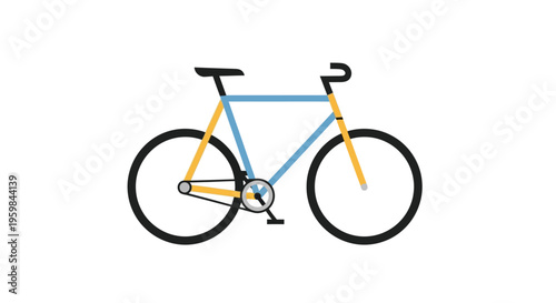 Clean Minimalist Road Bike Graphic Illustration