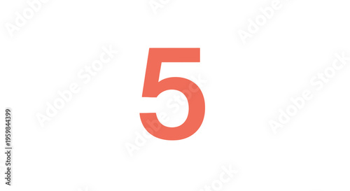 Orange number five on a white background