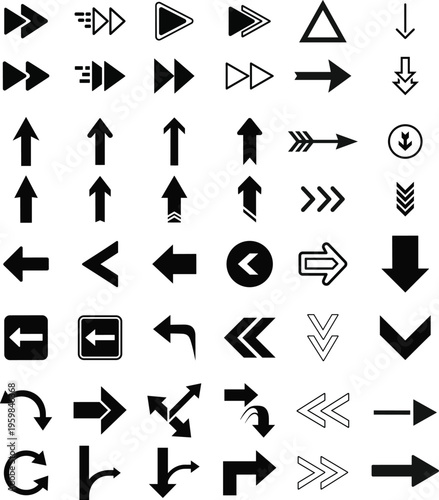 Comprehensive collection of directional and navigational arrow icons