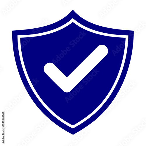 A blue shield icon with a white checkmark is displayed prominently