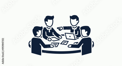 Business people sitting around a table.