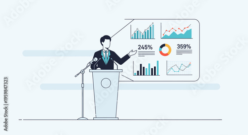 Businessman giving a presentation speech 1.