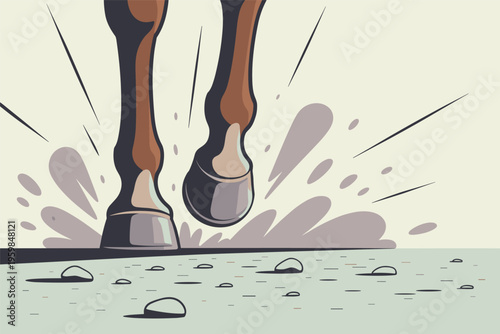 Horse Hooves Walking, animal movement concept