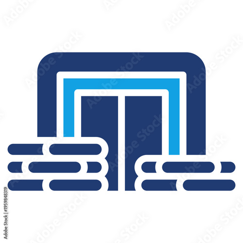 Military Bunker outline mixed icon