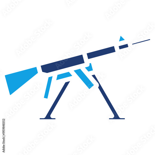 Machine Gun outline mixed icon