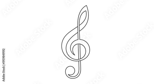 Simple line drawing of a treble clef symbol on a white background