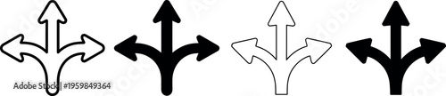 Four directional decision arrows with varying thickness and line styles