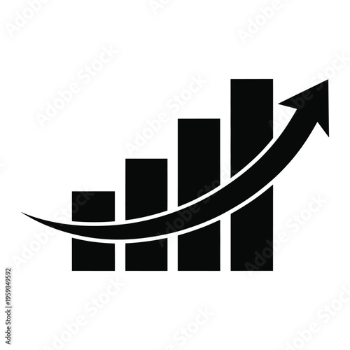 Increasing trend graph with arrow