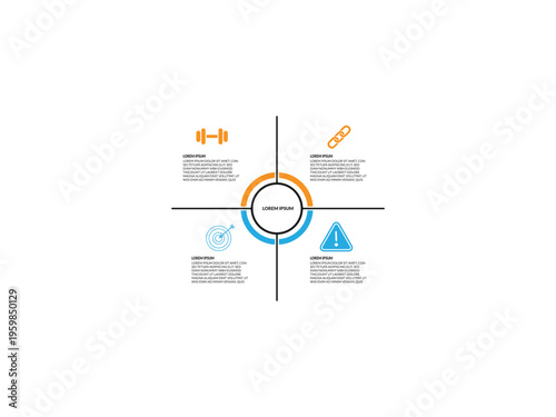 Infographic template with icons and text placeholders for business or education, Colorful design vector illustration