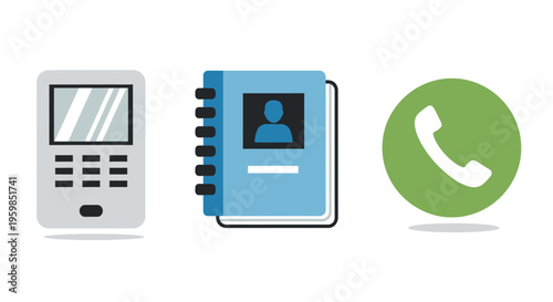 Telephone Contact Address Book Icons.