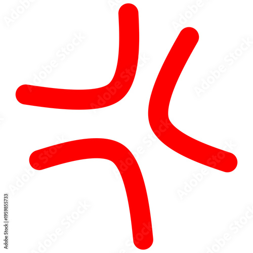 Fotografía Cartoon red vein anger symbol or popping vein isolated illustration for comic an