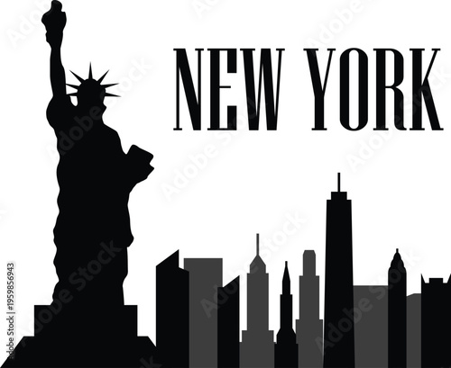 New York city skyline prepared in vector