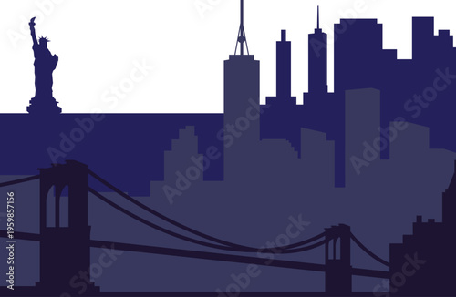 New York city skyline prepared in vector