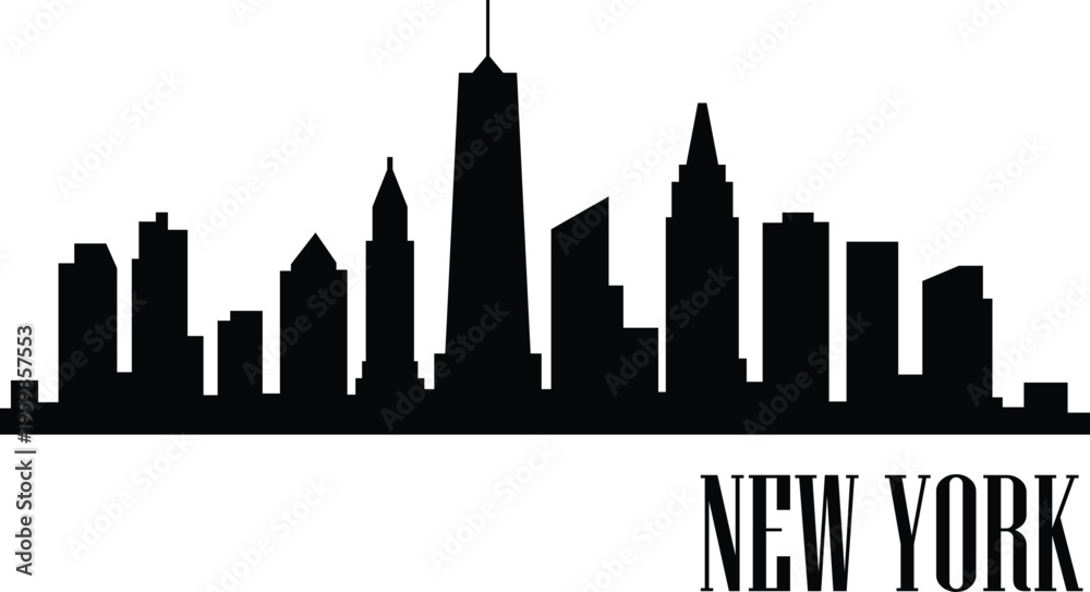Fototapeta premium New York city skyline prepared in vector