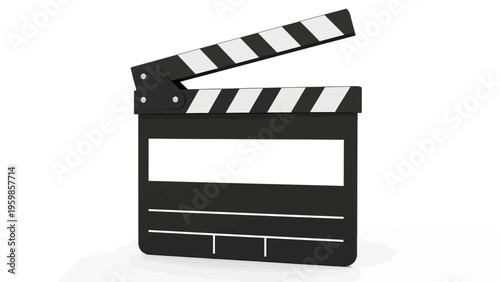 Black Clapperboard on White Background