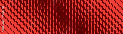 Red halftone stripe transition pattern of shifting diagonal lines, Postmodern tech geometric dynamic trendy texture from thick to thin line, Repeat design, Extreme sport style background