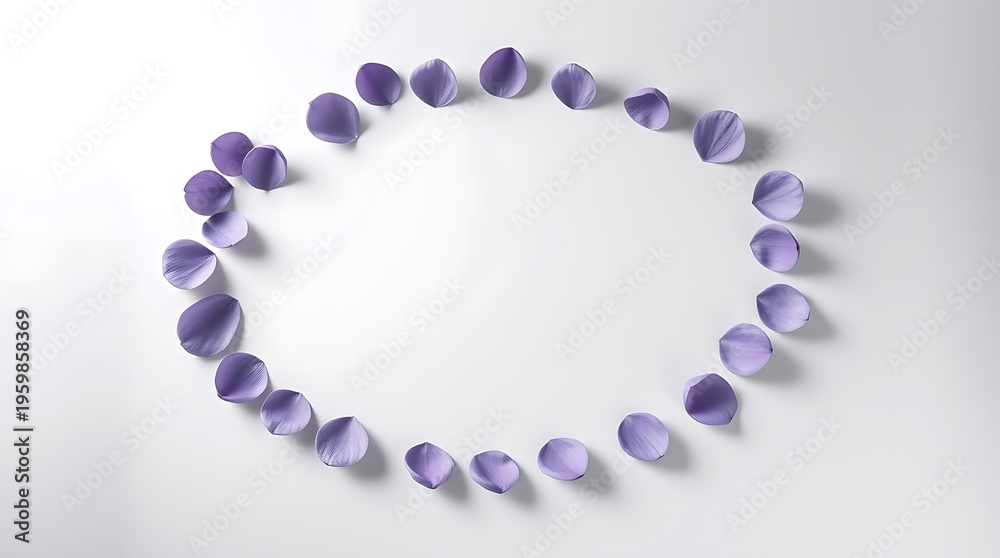 Obraz premium minimalist frame of lavender petals on white background