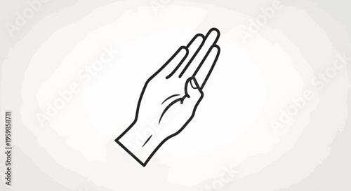 Raised Hand Military Salute Icon Representing Respect, Honor, and Formal Greeting