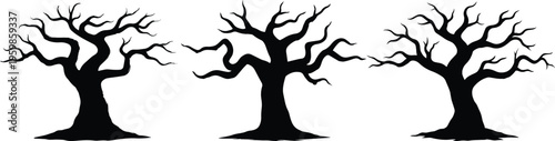 dry tree silhouette vector illustration leafless tree symbol nature concept