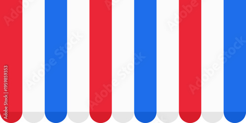 Red White Blue American Diner Awning Canopy Striped Storefront Retro Background