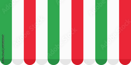Green White Red Italian Restaurant Awning Canopy Striped Pizzeria Storefront