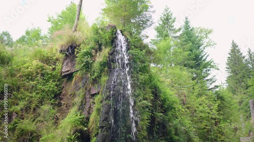 Menzenschwander Waterfall in Black Forest Mountain Range Germany Schwarzwald