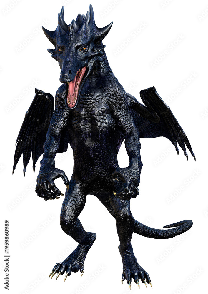 Fototapeta premium 3D Rendering Fairy Tale Dragon on White