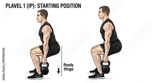 Kettlebell Goblet Squat - Starting Position for Effective Lower Body Workout.