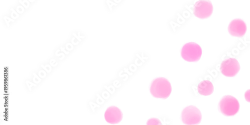 水彩絵の具で描かれた、かわいいポルカドットの水玉模様