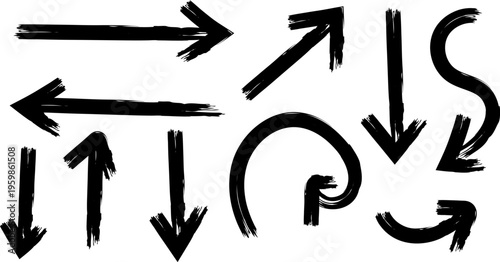 Hand drawn arrows collection unique illustrative directional symbols