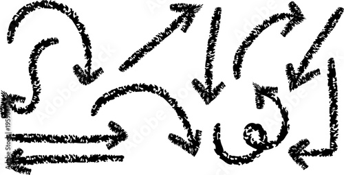 Hand drawn arrows and lines in a chaotic pattern a unique illustration