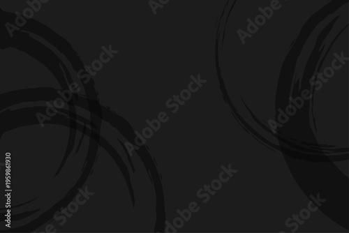 黒い円形ブラシストローク抽象背景素材