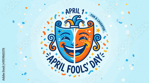 April Fools' Day Mask with Fun  Laughter Text