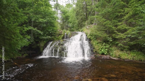 Small Waterfall in Menzenschwander cascade in Black Forest Germany Schwarzwald